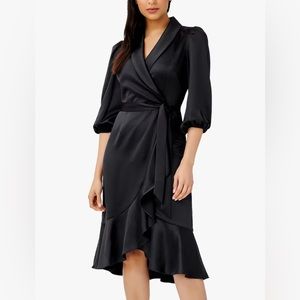NWT Adrianna Papell Satin Crepe Wrap Dress BRAND NEW